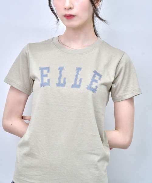 Nora Lily elle(ノラリリーエル)の「【Nora Lily】「elle」NL elle College Logo T-Shirt(Tシャツ/カットソー・レディース・ホワイト/ベージュ/ダークグレー・FREE)」の7枚目の写真
