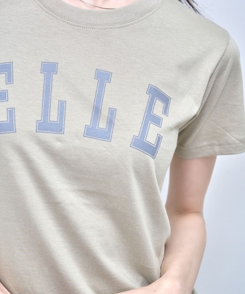 Nora Lily elle(ノラリリーエル)の「【Nora Lily】「elle」NL elle College Logo T-Shirt(Tシャツ/カットソー・レディース・ホワイト/ベージュ/ダークグレー・FREE)」の5枚目の写真
