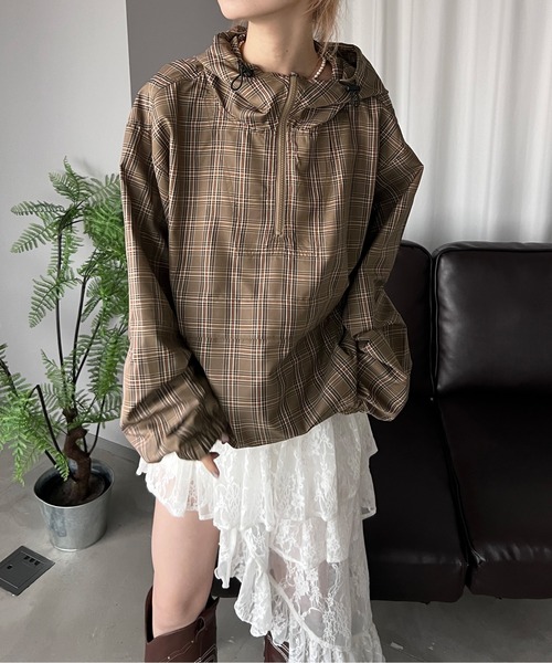 sedacle（セダクル）の「アソートチェックアノラック（パーカー・メンズ・ネイビー/ボルドー/ブラウン/ブルー・SMALL/MEDIUM/LARGE）」の5枚目の写真