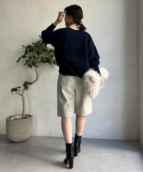 DouDou（ドゥドゥ）の「【WEB限定】スウェットライクロゴプルオーバー（ニット/セーター・レディース・グレー/アイボリー/ネイビー・FREE）」の9枚目の写真