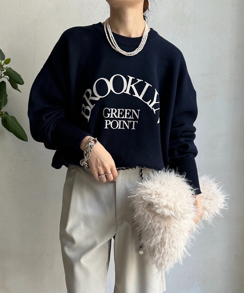 DouDou（ドゥドゥ）の「【WEB限定】スウェットライクロゴプルオーバー（ニット/セーター・レディース・グレー/アイボリー/ネイビー・FREE）」の10枚目の写真