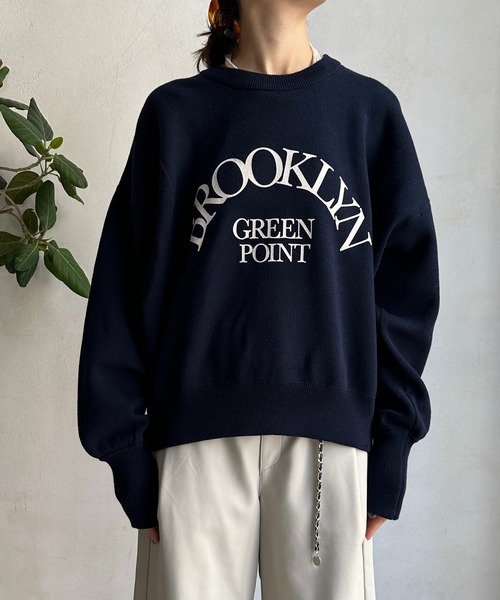 DouDou（ドゥドゥ）の「【WEB限定】スウェットライクロゴプルオーバー（ニット/セーター・レディース・グレー/アイボリー/ネイビー・FREE）」の13枚目の写真