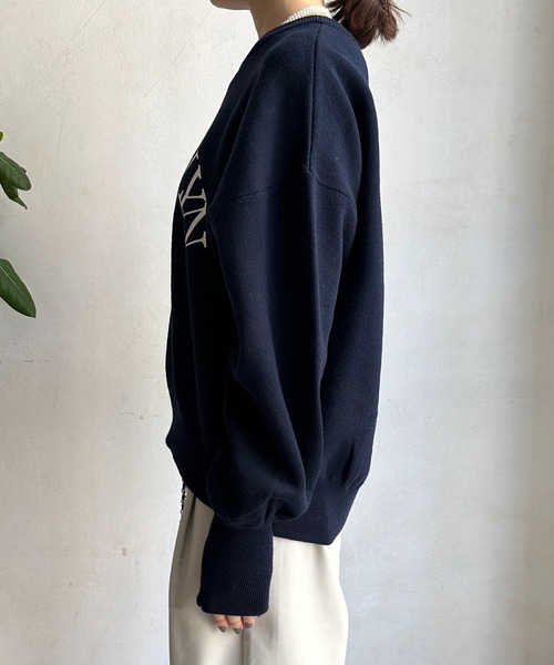 DouDou（ドゥドゥ）の「【WEB限定】スウェットライクロゴプルオーバー（ニット/セーター・レディース・グレー/アイボリー/ネイビー・FREE）」の14枚目の写真