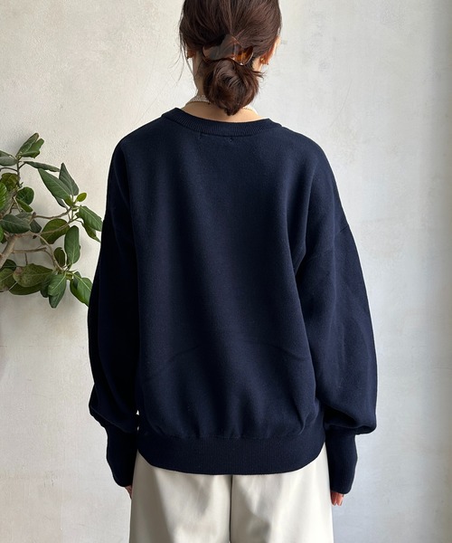 DouDou（ドゥドゥ）の「【WEB限定】スウェットライクロゴプルオーバー（ニット/セーター・レディース・グレー/アイボリー/ネイビー・FREE）」の15枚目の写真