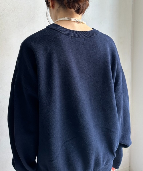 DouDou（ドゥドゥ）の「【WEB限定】スウェットライクロゴプルオーバー（ニット/セーター・レディース・グレー/アイボリー/ネイビー・FREE）」の16枚目の写真