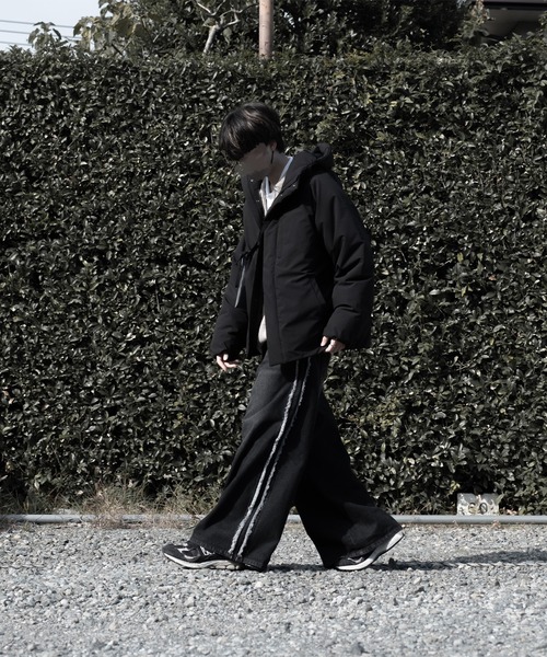 RUUBON（ルーボン）の「【RUUBON】water repellent padded hood jacket / 撥水パテッド フード ジャケット（ダウンジャケット/コート・メンズ・ブラック・M/S/L）」の5枚目の写真