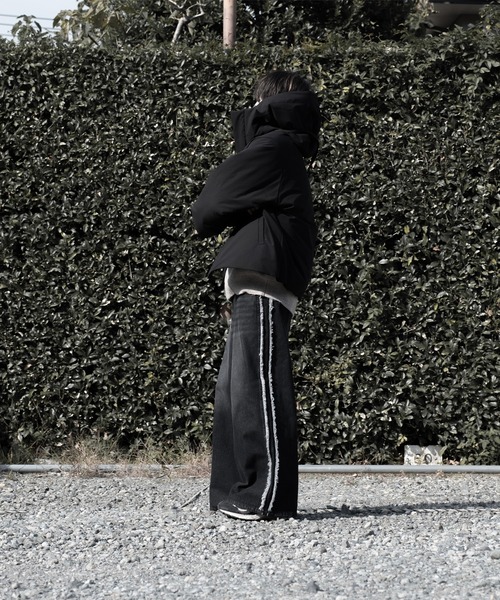 RUUBON（ルーボン）の「【RUUBON】water repellent padded hood jacket / 撥水パテッド フード ジャケット（ダウンジャケット/コート・メンズ・ブラック・M/S/L）」の6枚目の写真