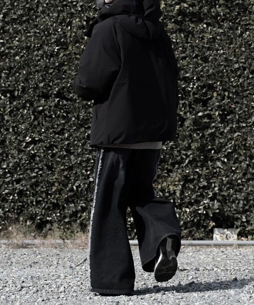 RUUBON（ルーボン）の「【RUUBON】water repellent padded hood jacket / 撥水パテッド フード ジャケット（ダウンジャケット/コート・メンズ・ブラック・M/S/L）」の8枚目の写真