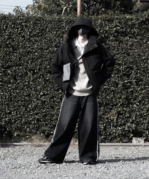 RUUBON（ルーボン）の「【RUUBON】water repellent padded hood jacket / 撥水パテッド フード ジャケット（ダウンジャケット/コート・メンズ・ブラック・M/S/L）」の11枚目の写真