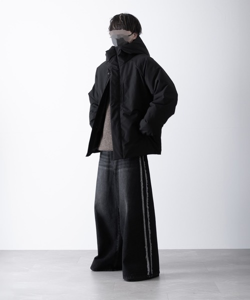 RUUBON（ルーボン）の「【RUUBON】water repellent padded hood jacket / 撥水パテッド フード ジャケット（ダウンジャケット/コート・メンズ・ブラック・M/S/L）」の12枚目の写真