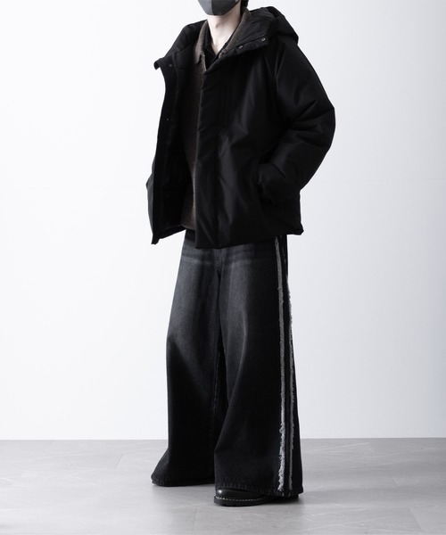 RUUBON（ルーボン）の「【RUUBON】water repellent padded hood jacket / 撥水パテッド フード ジャケット（ダウンジャケット/コート・メンズ・ブラック・M/S/L）」の13枚目の写真