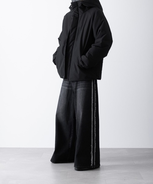 RUUBON（ルーボン）の「【RUUBON】water repellent padded hood jacket / 撥水パテッド フード ジャケット（ダウンジャケット/コート・メンズ・ブラック・M/S/L）」の14枚目の写真