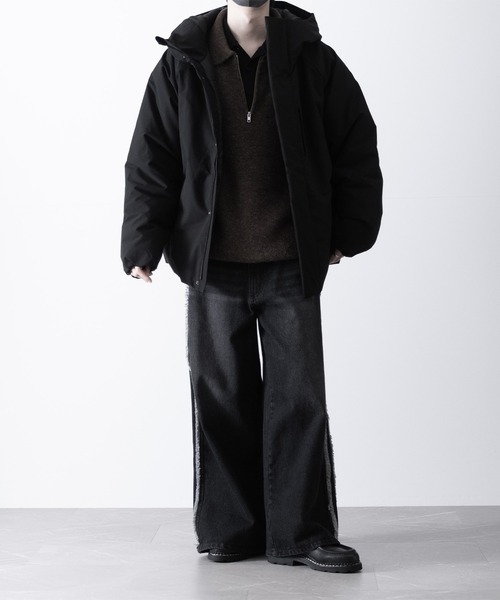 RUUBON（ルーボン）の「【RUUBON】water repellent padded hood jacket / 撥水パテッド フード ジャケット（ダウンジャケット/コート・メンズ・ブラック・M/S/L）」の15枚目の写真