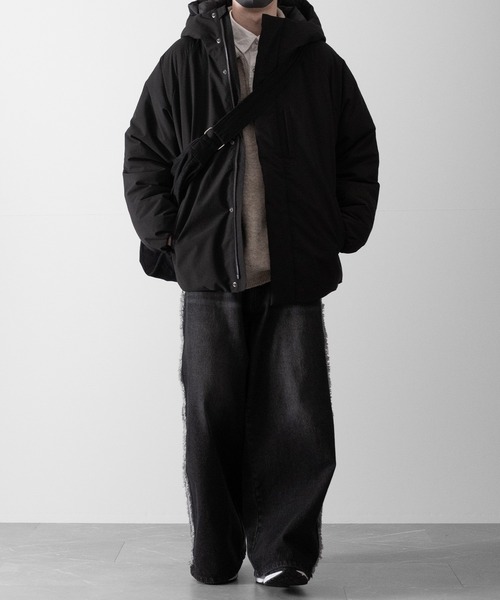 RUUBON（ルーボン）の「【RUUBON】water repellent padded hood jacket / 撥水パテッド フード ジャケット（ダウンジャケット/コート・メンズ・ブラック・M/S/L）」の16枚目の写真