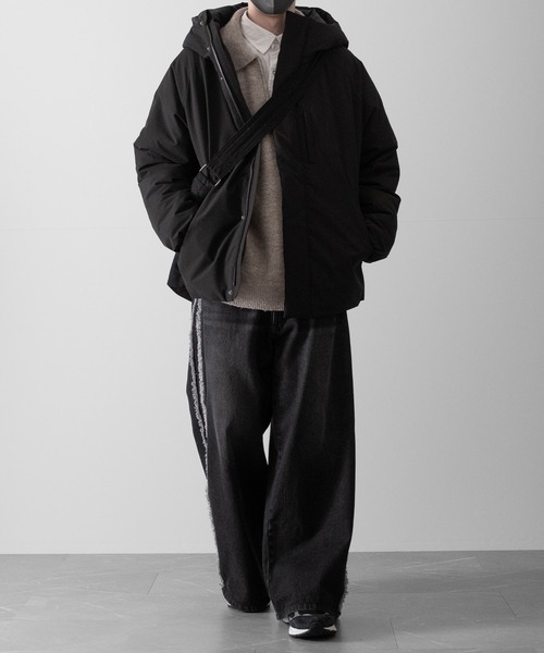 RUUBON（ルーボン）の「【RUUBON】water repellent padded hood jacket / 撥水パテッド フード ジャケット（ダウンジャケット/コート・メンズ・ブラック・M/S/L）」の18枚目の写真