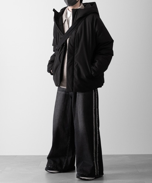 RUUBON（ルーボン）の「【RUUBON】water repellent padded hood jacket / 撥水パテッド フード ジャケット（ダウンジャケット/コート・メンズ・ブラック・M/S/L）」の19枚目の写真