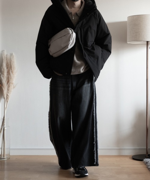 RUUBON（ルーボン）の「【RUUBON】water repellent padded hood jacket / 撥水パテッド フード ジャケット（ダウンジャケット/コート・メンズ・ブラック・M/S/L）」の20枚目の写真