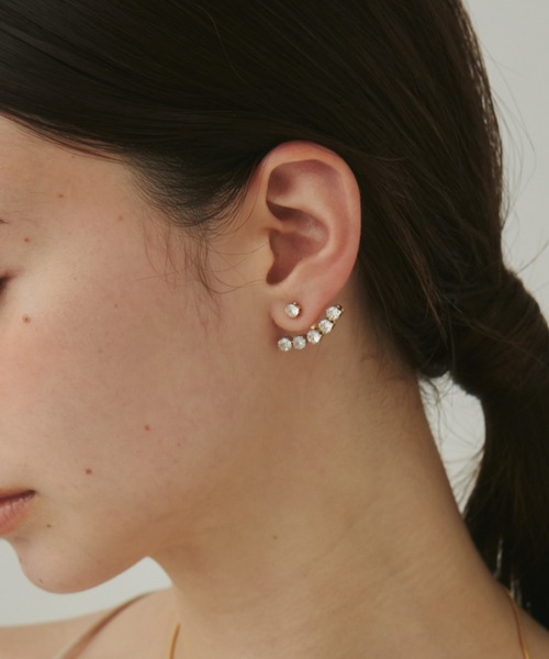 ciite' surgical stainless(シーテサージカルステンレス)の「【 金属アレルギー対応 】 ビジューデザインピアス サージカルステンレス (両耳用)(ピアス(両耳用)・レディース・シルバー/ゴールド・FREE)」の2枚目の写真