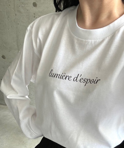 cuorequal(クオレコール)の「ロゴプリントロングTシャツ(Tシャツ/カットソー・レディース・ホワイト・MEDIUM)」の1枚目の写真