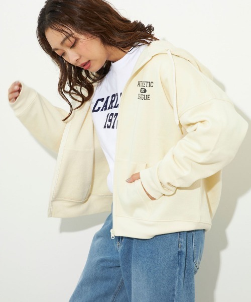 Ocean Pacific（オーシャンパシフィック）の「【OP/オーピー】レディーススウェットジップパーカー　カレッジデザイン（パーカー・レディース・ネイビー/アイボリー/チャコールグレー/ヘザーグレー・MEDIUM/LARGE/X-LARGE）」の19枚目の写真