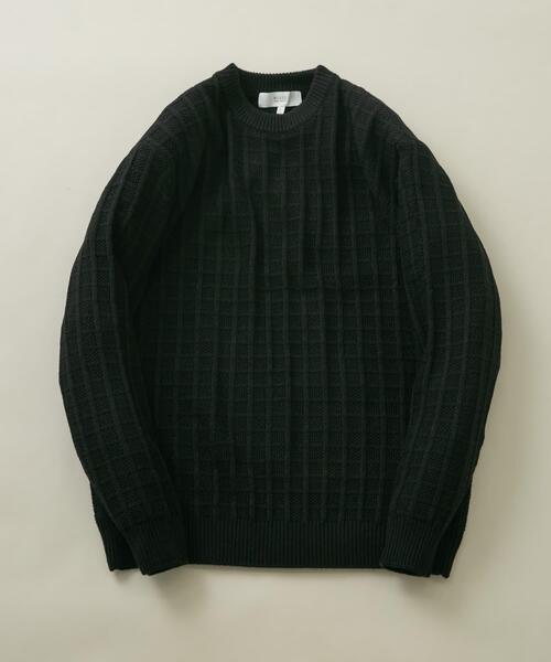 セール】『XLサイズあり』メリノウール変形ワッフルニット（ニット