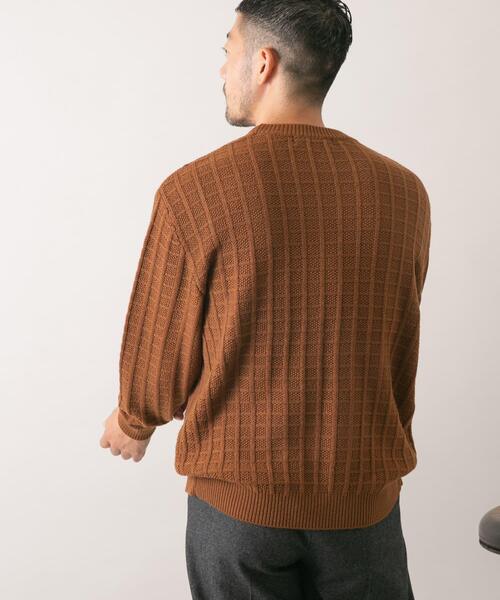 URBAN RESEARCH ROSSO MEN（アーバンリサーチロッソメン）の「『XLサイズあり』メリノウール変形ワッフルニット（ニット/セーター・メンズ・ブラウン/ブラック/ネイビー/ベージュ/ライトグレー・X-LARGE/LARGE/MEDIUM/SMALL）」の7枚目の写真