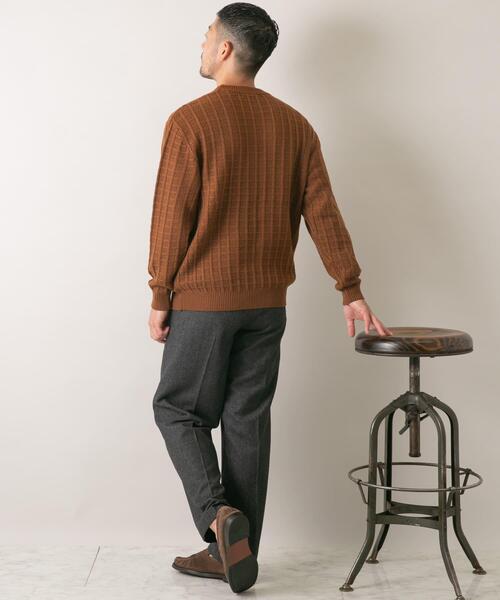 URBAN RESEARCH ROSSO MEN（アーバンリサーチロッソメン）の「『XLサイズあり』メリノウール変形ワッフルニット（ニット/セーター・メンズ・ブラウン/ブラック/ネイビー/ベージュ/ライトグレー・X-LARGE/LARGE/MEDIUM/SMALL）」の10枚目の写真