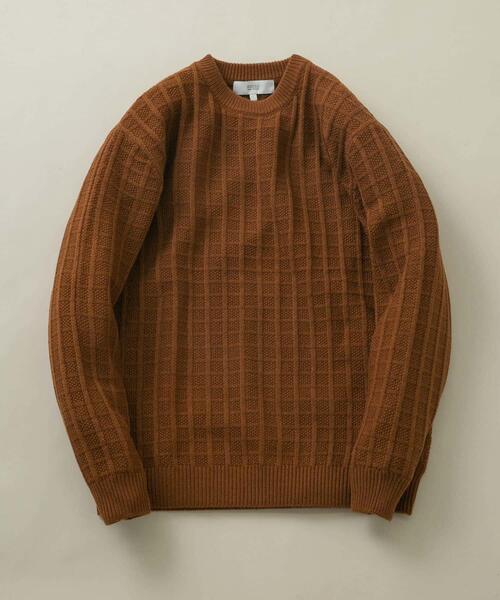 URBAN RESEARCH ROSSO MEN（アーバンリサーチロッソメン）の「『XLサイズあり』メリノウール変形ワッフルニット（ニット/セーター・メンズ・ブラウン/ブラック/ネイビー/ベージュ/ライトグレー・X-LARGE/LARGE/MEDIUM/SMALL）」の11枚目の写真