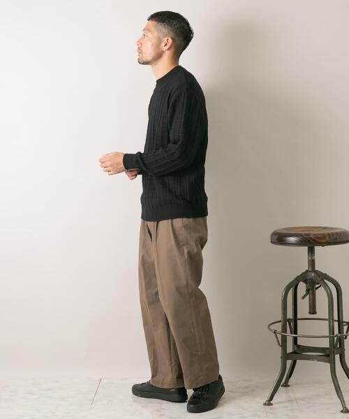 URBAN RESEARCH ROSSO MEN（アーバンリサーチロッソメン）の「『XLサイズあり』メリノウール変形ワッフルニット（ニット/セーター・メンズ・ブラウン/ブラック/ネイビー/ベージュ/ライトグレー・X-LARGE/LARGE/MEDIUM/SMALL）」の14枚目の写真