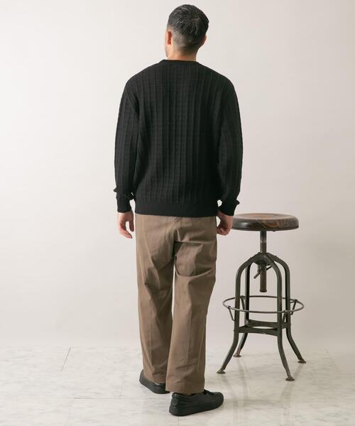 URBAN RESEARCH ROSSO MEN（アーバンリサーチロッソメン）の「『XLサイズあり』メリノウール変形ワッフルニット（ニット/セーター・メンズ・ブラウン/ブラック/ネイビー/ベージュ/ライトグレー・X-LARGE/LARGE/MEDIUM/SMALL）」の15枚目の写真