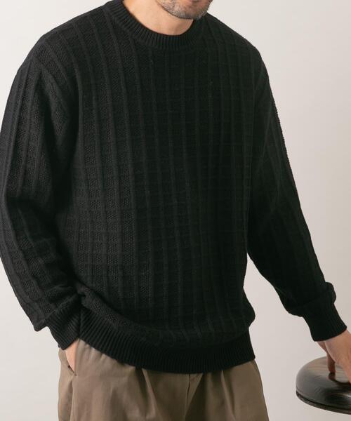 URBAN RESEARCH ROSSO MEN（アーバンリサーチロッソメン）の「『XLサイズあり』メリノウール変形ワッフルニット（ニット/セーター・メンズ・ブラウン/ブラック/ネイビー/ベージュ/ライトグレー・X-LARGE/LARGE/MEDIUM/SMALL）」の17枚目の写真