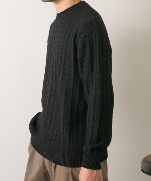 URBAN RESEARCH ROSSO MEN（アーバンリサーチロッソメン）の「『XLサイズあり』メリノウール変形ワッフルニット（ニット/セーター・メンズ・ブラウン/ブラック/ネイビー/ベージュ/ライトグレー・X-LARGE/LARGE/MEDIUM/SMALL）」の20枚目の写真