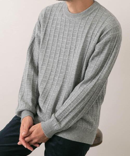 URBAN RESEARCH ROSSO MEN(アーバンリサーチロッソメン)の「『XLサイズあり』メリノウール変形ワッフルニット(ニット/セーター・メンズ・ブラウン/ブラック/ネイビー/ベージュ/ライトグレー・X-LARGE/LARGE/MEDIUM/SMALL)」の22枚目の写真