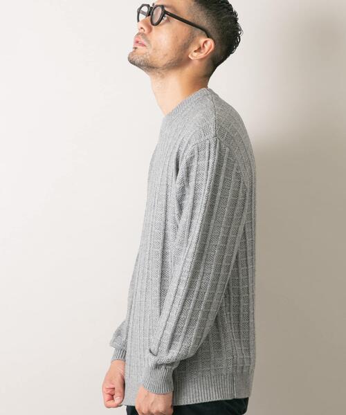 URBAN RESEARCH ROSSO MEN(アーバンリサーチロッソメン)の「『XLサイズあり』メリノウール変形ワッフルニット(ニット/セーター・メンズ・ブラウン/ブラック/ネイビー/ベージュ/ライトグレー・X-LARGE/LARGE/MEDIUM/SMALL)」の18枚目の写真