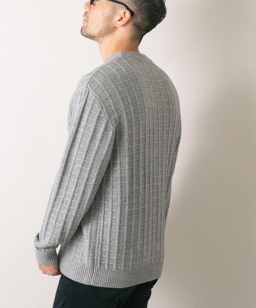 URBAN RESEARCH ROSSO MEN(アーバンリサーチロッソメン)の「『XLサイズあり』メリノウール変形ワッフルニット(ニット/セーター・メンズ・ブラウン/ブラック/ネイビー/ベージュ/ライトグレー・X-LARGE/LARGE/MEDIUM/SMALL)」の17枚目の写真