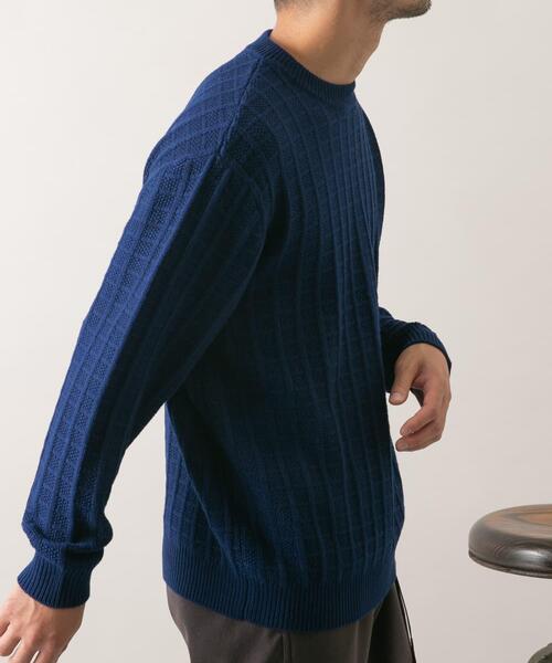 セール】『XLサイズあり』メリノウール変形ワッフルニット（ニット