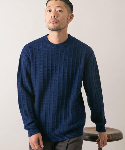 セール】『XLサイズあり』メリノウール変形ワッフルニット（ニット