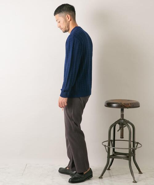 セール】『XLサイズあり』メリノウール変形ワッフルニット（ニット