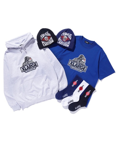 XLARGE(エクストララージ)の「XLARGE×Mister Cartoon CUFF BEANIE(ニットキャップ/ビーニー・メンズ・ブラック/ブルー・ONE SIZE)」の8枚目の写真