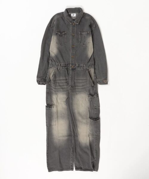 HTH(エイチティーエイチ)の「jump denim suit(セットアップ・レディース・インディゴブルー/ブラック・フリー)」の4枚目の写真