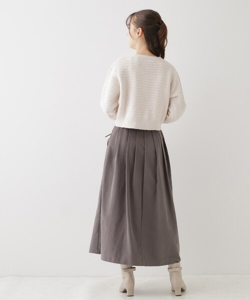 couture brooch(クチュールブローチ)の「◆【上品な着こなしが叶う】ツイード風ニットジャケットカーディガン(カーディガン/ボレロ・レディース・チャコールグレー/グレー/アイボリー・38)」の21枚目の写真