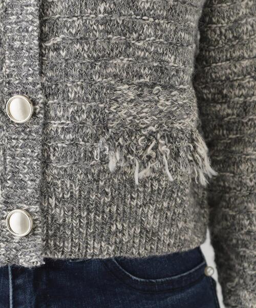 couture brooch(クチュールブローチ)の「◆【上品な着こなしが叶う】ツイード風ニットジャケットカーディガン(カーディガン/ボレロ・レディース・チャコールグレー/グレー/アイボリー・38)」の16枚目の写真