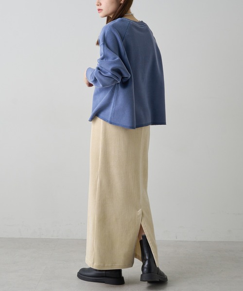 PUAL CE CIN（ピュアルセシン）の「ヴィンテージライクスペースプリント裏起毛スウェット（スウェット・レディース・チャコールグレー/ブルー・FREE）」の6枚目の写真