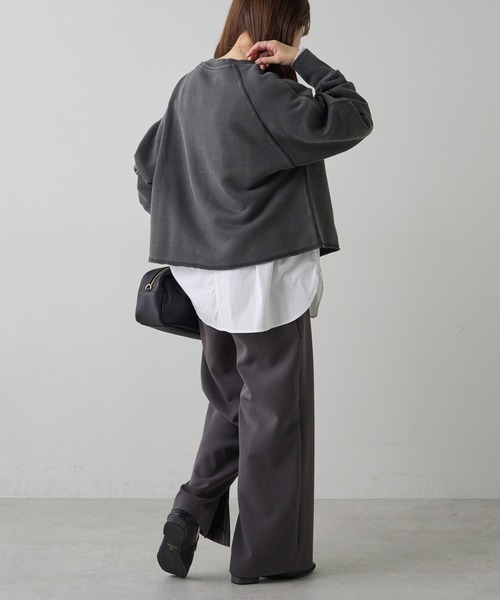 PUAL CE CIN（ピュアルセシン）の「ヴィンテージライクスペースプリント裏起毛スウェット（スウェット・レディース・チャコールグレー/ブルー・FREE）」の11枚目の写真