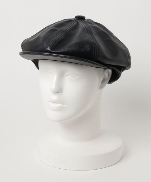 Schott(ショット)の「Schott/ショット/LAMBSKIN NEWS BOY/ラムスキン ニュースボーイ キャスケット(キャスケット・メンズ・ブラック/ワイン/ネイビー・X-LARGE/LARGE/MEDIUM)」の2枚目の写真