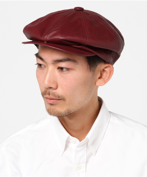 Schott(ショット)の「Schott/ショット/LAMBSKIN NEWS BOY/ラムスキン ニュースボーイ キャスケット(キャスケット・メンズ・ブラック/ワイン/ネイビー・X-LARGE/LARGE/MEDIUM)」の3枚目の写真