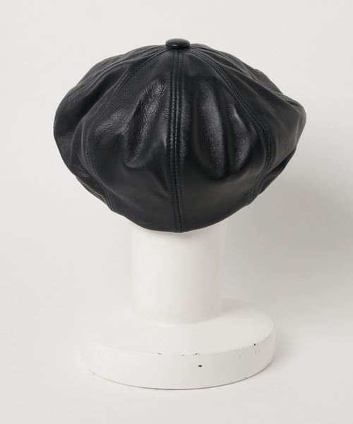 Schott(ショット)の「Schott/ショット/LAMBSKIN NEWS BOY/ラムスキン ニュースボーイ キャスケット(キャスケット・メンズ・ブラック/ワイン/ネイビー・X-LARGE/LARGE/MEDIUM)」の4枚目の写真