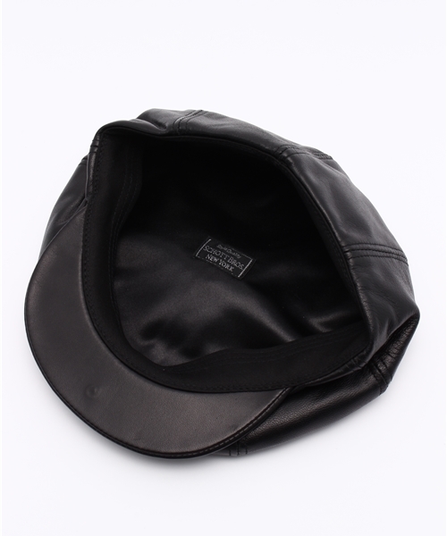 Schott(ショット)の「Schott/ショット/LAMBSKIN NEWS BOY/ラムスキン ニュースボーイ キャスケット(キャスケット・メンズ・ブラック/ワイン/ネイビー・X-LARGE/LARGE/MEDIUM)」の6枚目の写真