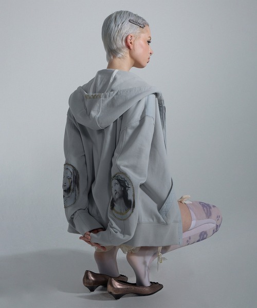 SCULPTOR（スカルプター）の「Beaded Hoodie Zip-Up/ビーズフーディ