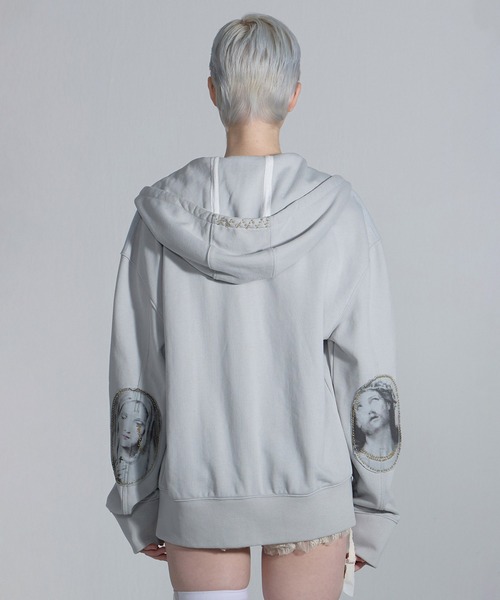 SCULPTOR（スカルプター）の「Beaded Hoodie Zip-Up/ビーズフーディ